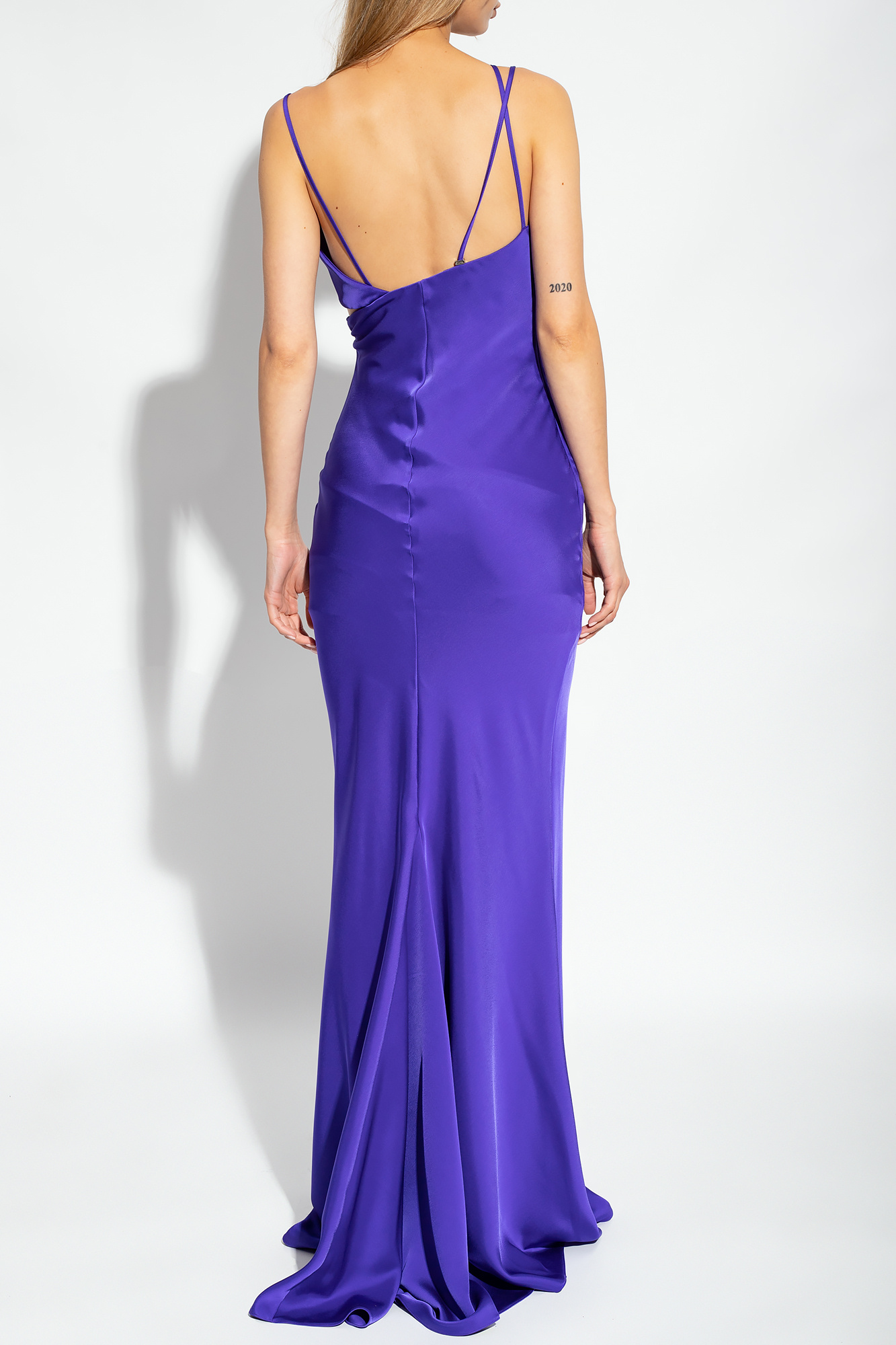 Purple Melva maxi satin dress The Attico Vitkac Germany